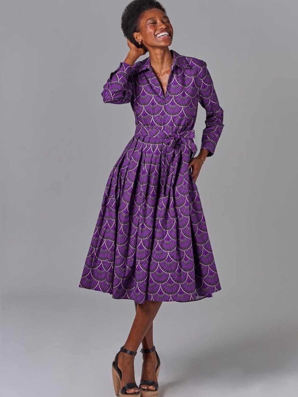 Tucker Allyson Dress in Merlot Art Deco Geo